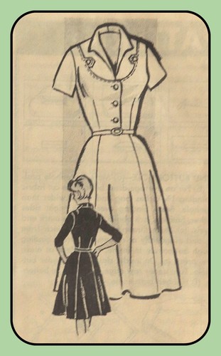 Misses DRESS Pattern 2 Sleeve Styles Omaha World-Herald RARE Vtg Mail Order 4973 - 第 1/5 張圖片