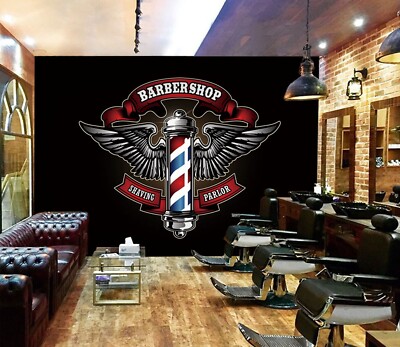 3D Flügel C613 Haarschnitt Barber Shop Tapete Wandbild Fototapete Vera 23