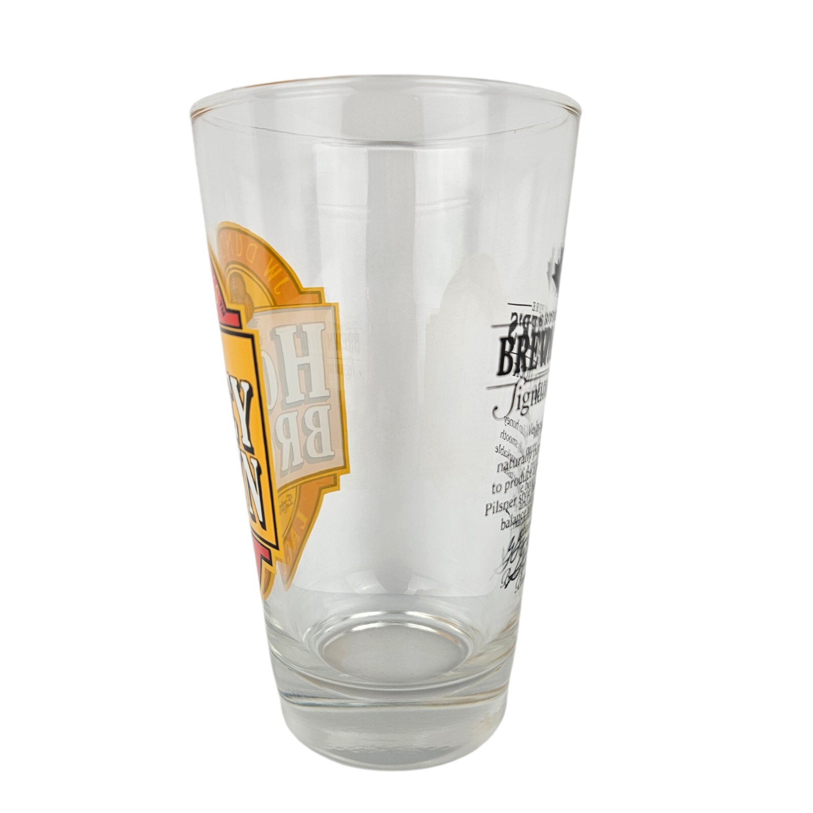 JW DUNDEE'S Original Honey Brown Extra Rich Lager Pint Beer Glass Brewing Brew