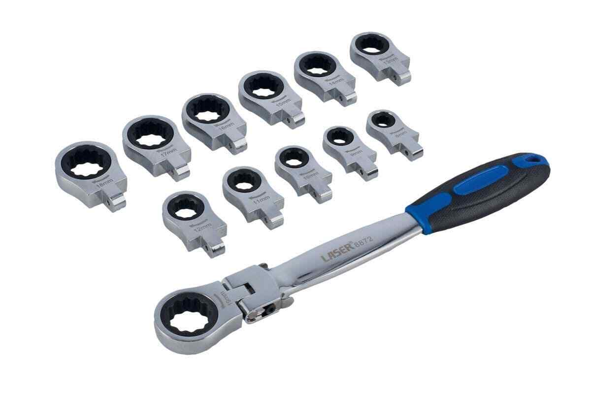 Laser Tools 8872 Multi Head Change Ratchet Spanner Set 8-19mm - Image 8