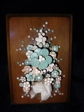 Flowers Folk Art Made From Nails And Screws MCM Plaque Handmade