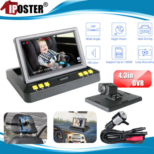 4.3" Car Baby Monitor DVR View Infant in Rear Wide View Camera Facing Back Seat - Picture 1 of 12