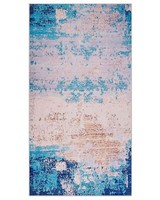 Teppich Rechteckig Blau Modern 80 X 150 Cm Kurzflor Designteppich Inegol