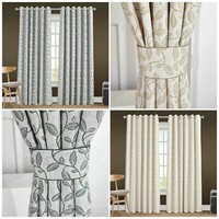 luxury Heavy Jacquard Eyelet Pencil Pleat Fully Lined Ready Made Floral Curtains