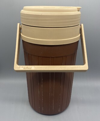 VTG Fiesta Half Gallon Sports Jug Water Thermos Brown Handle Pour Camping Picnic