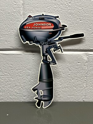 Johnson Sea Horse Thick Metal Sign Boat Motor Outdoor Entertainments ...