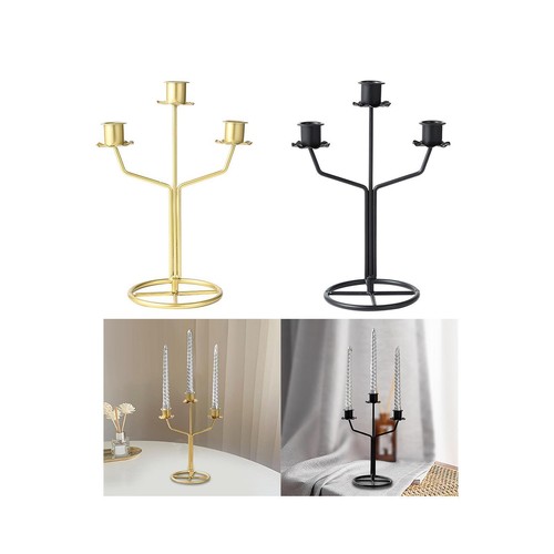 Bougeoir Style Vintage WingFly - Chandelier à 5 Bras Style Européen - Bougeoir Métal Pour Mariage, Noël, Décoration Maison Centre De Table Doré