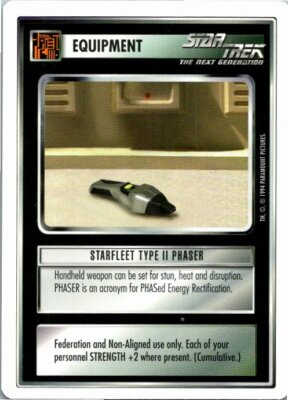 Star Trek Premiere 1E White Border WB CCG Card Starfleet Type II Phaser