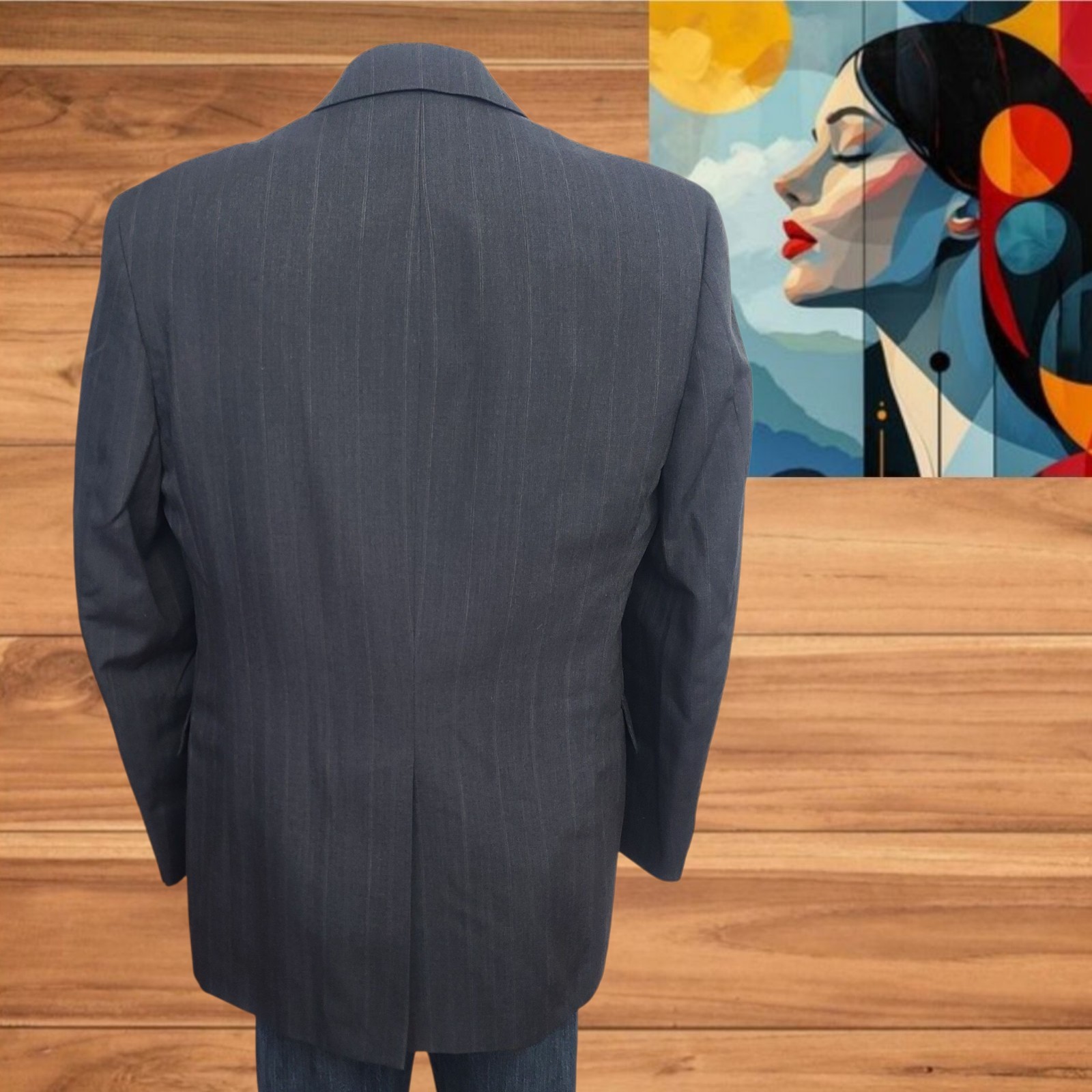 FILA Cappotto sportivo uomo Adams Row grigio a righe misto lana taglia 42L