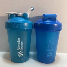 20oz Blender Bottle Shaker Drink Mixer Cup Blue Whisk Ball Loop Lid Lot