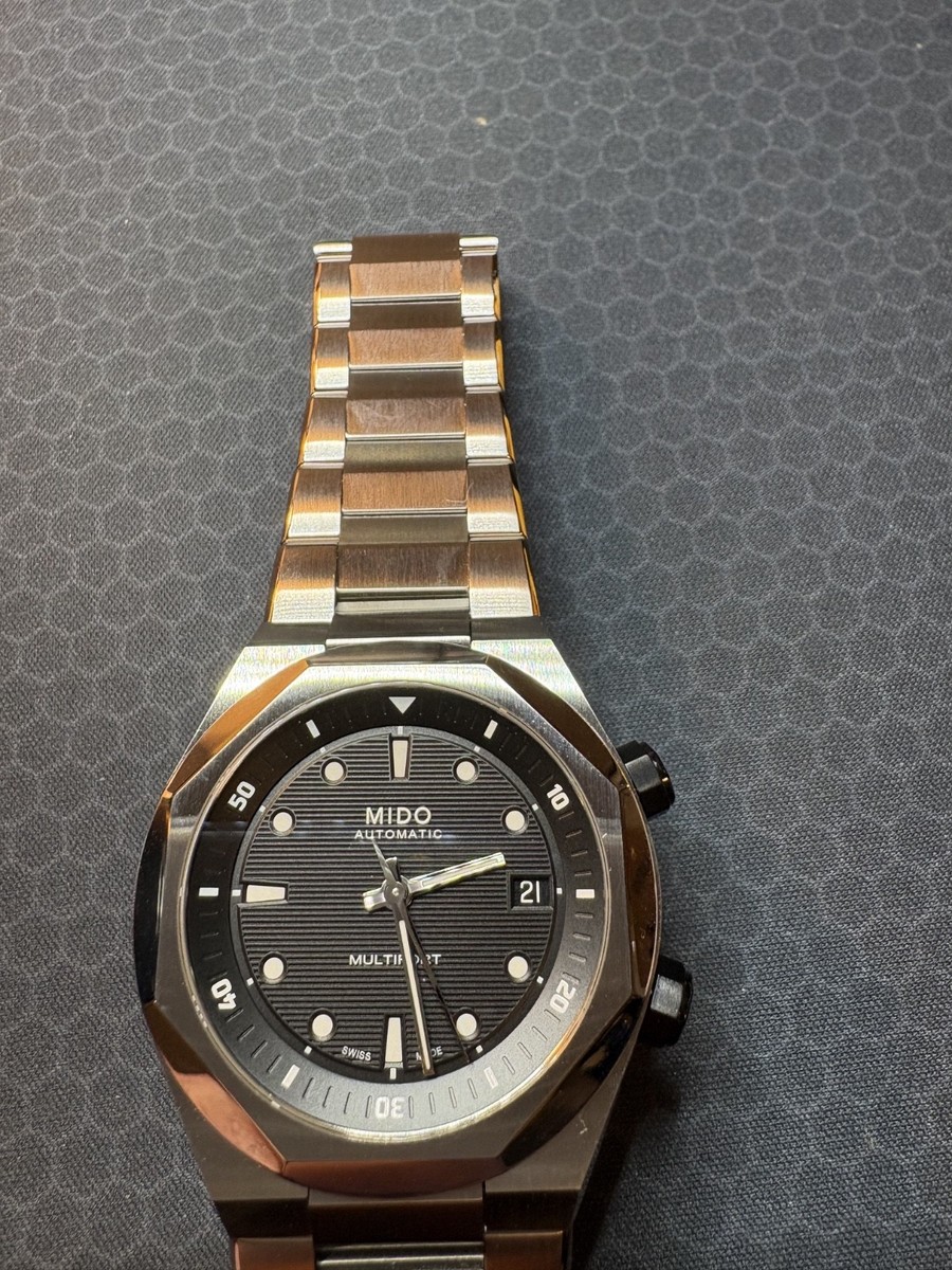 Mido Multifort 8 Two Crowns 40mm Black Dial Steel Men's Watch