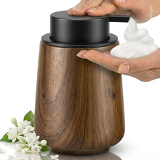 Wood Grain Ceramic Foaming Hand Soap Dispenser for Bathroom
