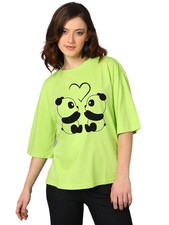 KOTTY Women's Solid Oversized Fit T-Shirt