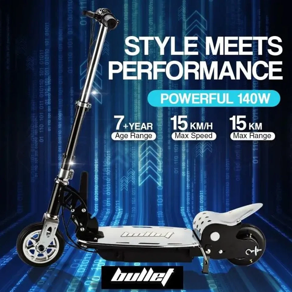 BULLET Electric Scooter 140W For Adults Kids Motorised Folding Riding Commuter - image 2 of 4