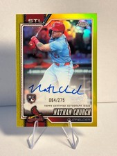 Nathan Church Chrome 2026 Yellow Refractor /275 Auto