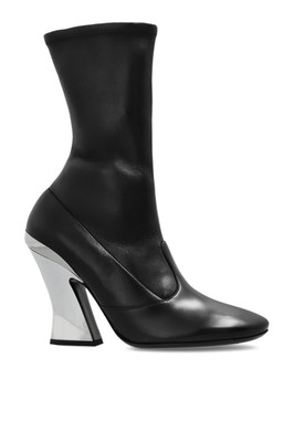 GIVENCHY Black Leather 100mm Heel Ankle Boots New & Authentic
