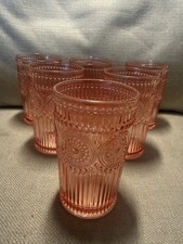 Pioneer Woman Adeline Line  Pink Glasses ( Set Of 6)