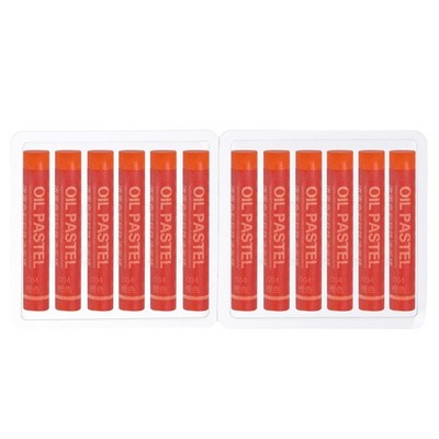 Orange Oil Pastels, 12Pcs Soft Oil Crayons Creamy Pastels Stick Art