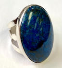 HSN Jay King Sterling Silver Blue Forest Stone Oval Ring Size 5 — photo 1