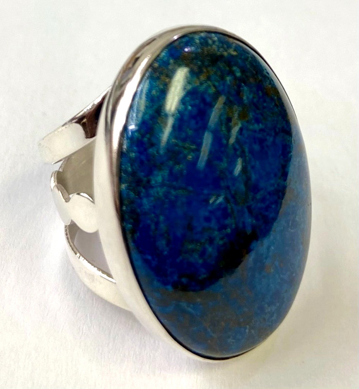 HSN Jay King Sterling Silver Blue Forest Stone Oval Ring Size 5