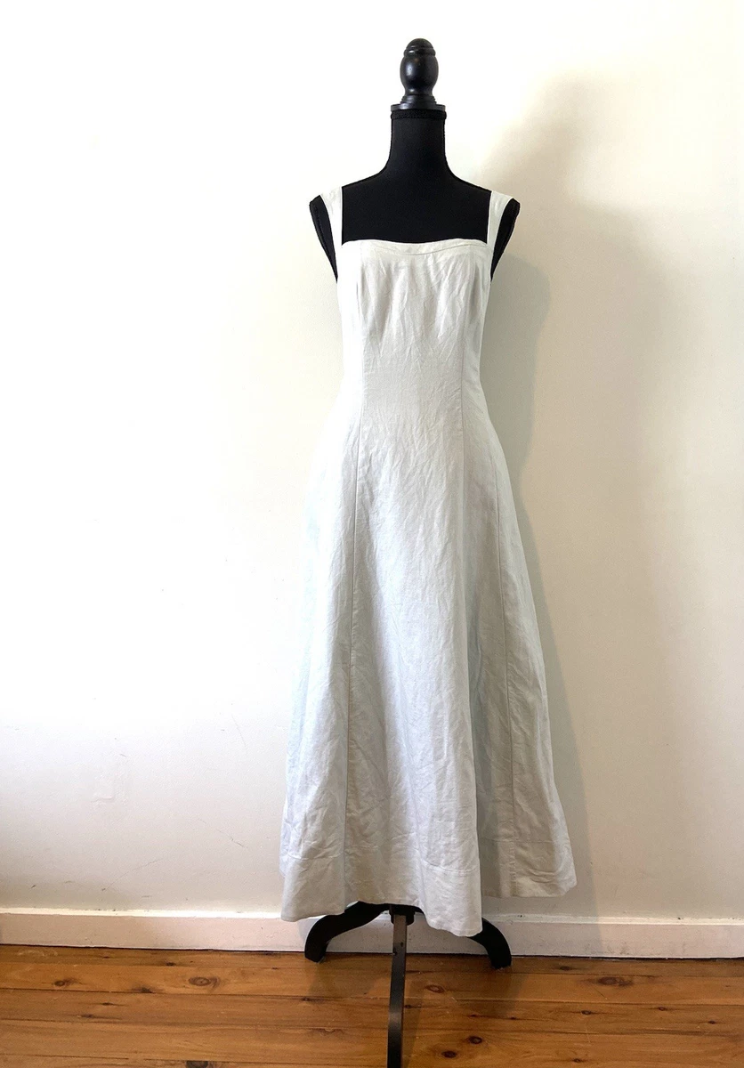 portmans linen dress Crystal V Neck Midi Dress
