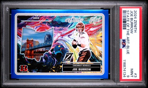 2024 Panini Zenith Joe Burrow State Of The Art Blue #12/25 PSA 9 Mint AG349