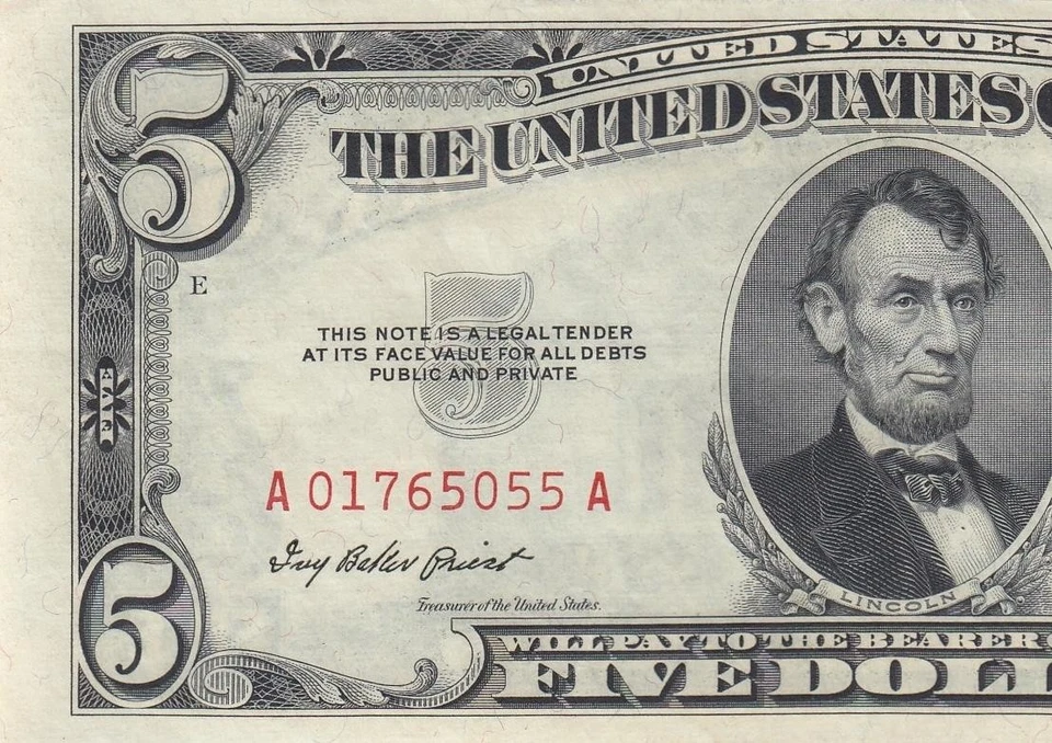1953 UNITED STATES NOTE FIVE DOLLARS $5 "A" (( GEM UNC )) - Image 2 of 4