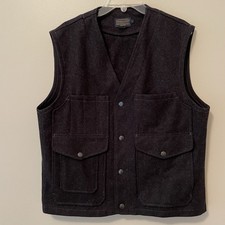 Pendleton Wool Vest Mackinaw-Like Style Mens Mens Large Snap Close 100 Wool