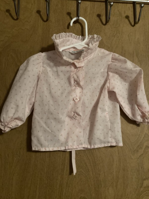Vtg Health-Tex light pink floral-patterned blouse Size 18 Months