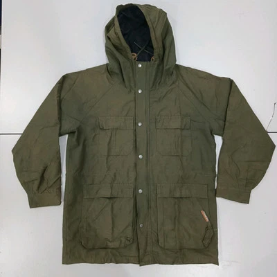 FIELD CORE Parka Jacket Men Outdoor Hooded Button Up Full Zip Green SizeXL Pit25 - Image 1 of 4