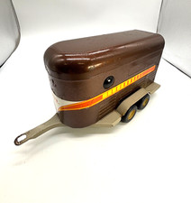 Vintage Ertl Pickup Truck & Horse Trailer Set Brown/Orange 1:16 Diecast Toy