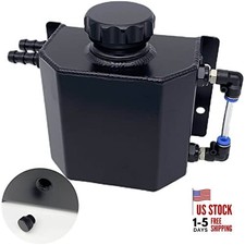1L Universal Aluminum Radiator Coolant Overflow Expansion Tank Recovery black