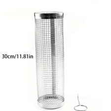 1pc Stainless Steel BBQ Grill Cage Outdoor Camping Barbecue Cooking Tool - NEW