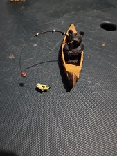 Bearfoots, Bear with Fish in Canoe Fishing Ornament By Jeff Fleming