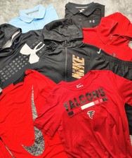 Boys Youth Sz L 8pc Clothing LOT Nike Under Armour Hoodies Polos Tees Swim Trunk