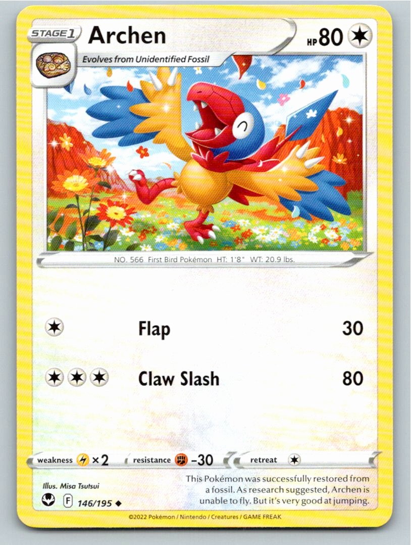 2022 POKEMON ARCHEN SILVER TEMPEST 146/195 UNCOMMON NM A47069 FREE S&H