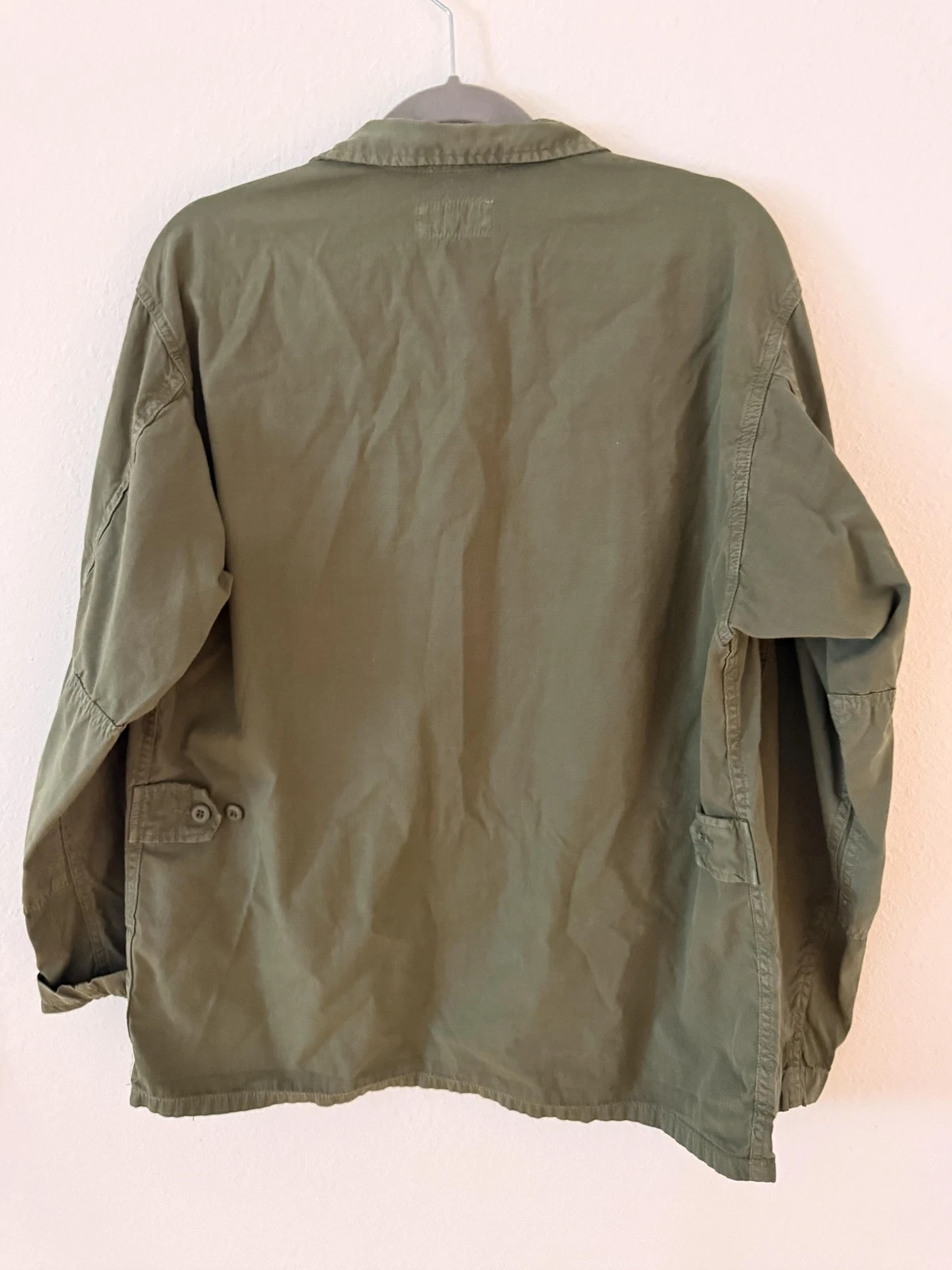 Tellason Jacket Mens Medium Green Cotton Military Field Utility Made In Italy image 3