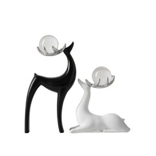 Hirschfigur mit Kristallkugel modern Hirschfigur minimalistisch f&uuml;r Schlafzimmer