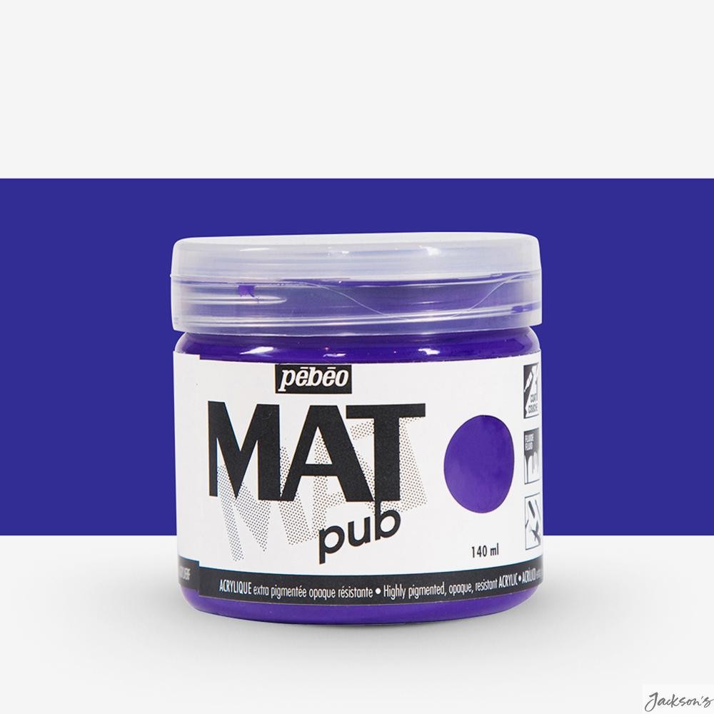 Pebeo Mat Pub Acrylic Paint Opaque Matt 140ml Cobalt Violet For Art Crafts