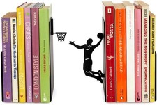 Bookend Black Metal Heavy Duty Art Deco Home Office Shelf Anti Slip Book Ends UK
