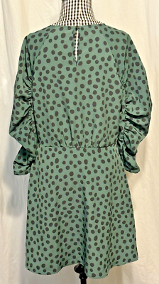 who what wear green polka dot dress Green Polka Dot Strappy Tailored Dress