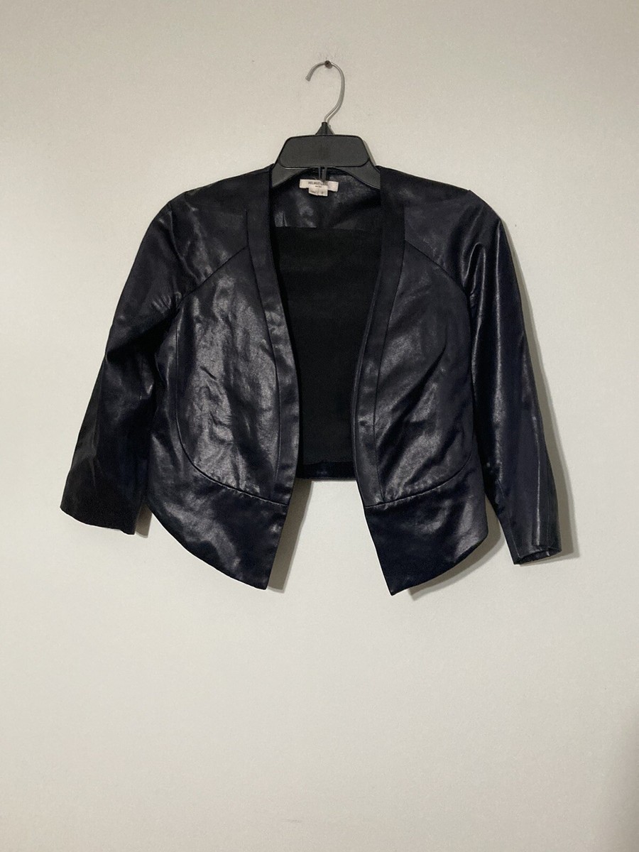 HELMUT LANG A-2 cropped leather jacket Helmut Lang Black Faded