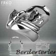 Opening Male Chastity Cage Device with Anti-drop Rings Strapon Lock Cage For Men