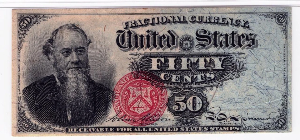 4th Issue 50 Cent Fractional Currency FR.1376 XF-45 PMG Choice XF - Image 2 of 4