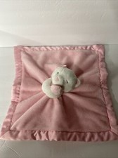 Carters Kitty Cat Baby Security Blanket Pink Stuffed Lovey Satin Edge 14x14