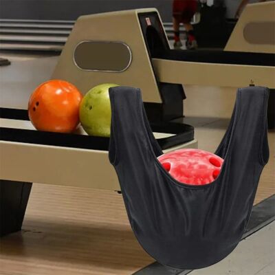 ARMYJY Microfiber Bowling Ball Wiping Bag - 53x22cm Black Polishing Towel For Cleaning & Carrying (1pc)