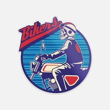 Skull Rider Bikers Auto Moto Vinyl Sticker Decal