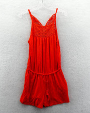 Old Navy Sweater Dress XS Womens Orange TP Lace Design Strap Tank Tassled Knit