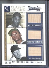 2014 Panini Classics Triple Bat Card 13 Roberto Clemente Willie Stargell and Maz