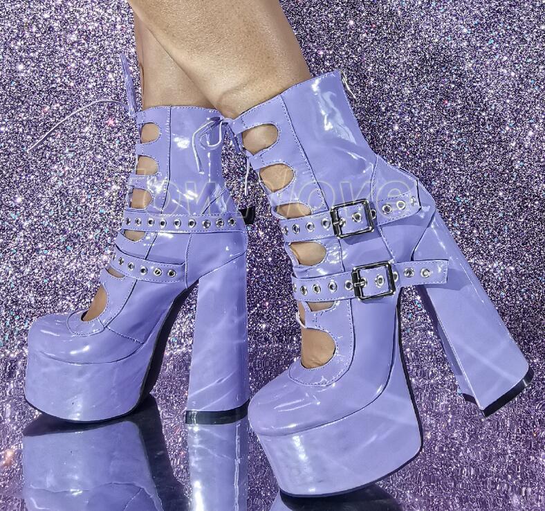 Womens Fashion Lolita Punk Round Toe Buckle Strap Lace Up Shoes Pumps High Heel eBay